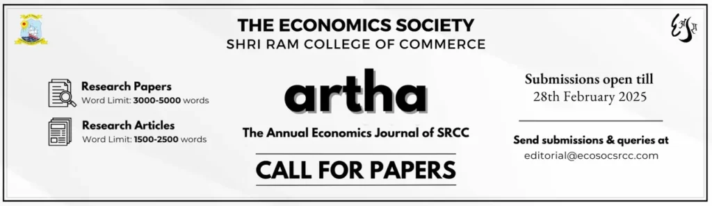 Call for Articles for Artha 2025 by Shri Ram College of Commerce, University of Delhi