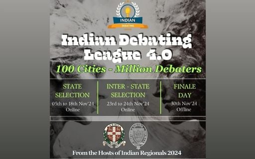 Indian Debating League 4.0 Competition for School Students [Classes 3-12; Hybrid]: Register by Oct 30