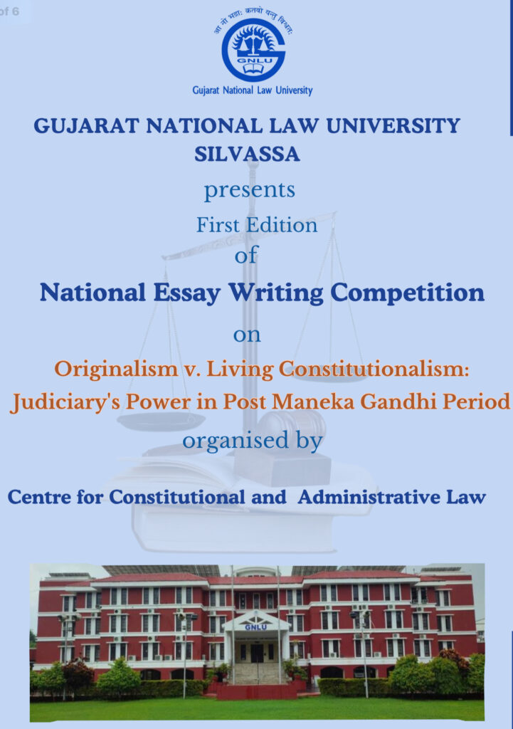 1st National Essay Writing Competition 2024 by GNLU