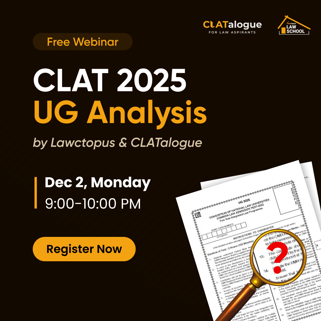 Free and Open Webinar on ‘CLAT 2025 UG Analysis’ by Lawctopus & CLATalogue