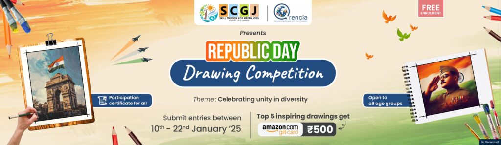 Republic Day Drawing Competition by Qrencia and Skill Council for Green Jobs